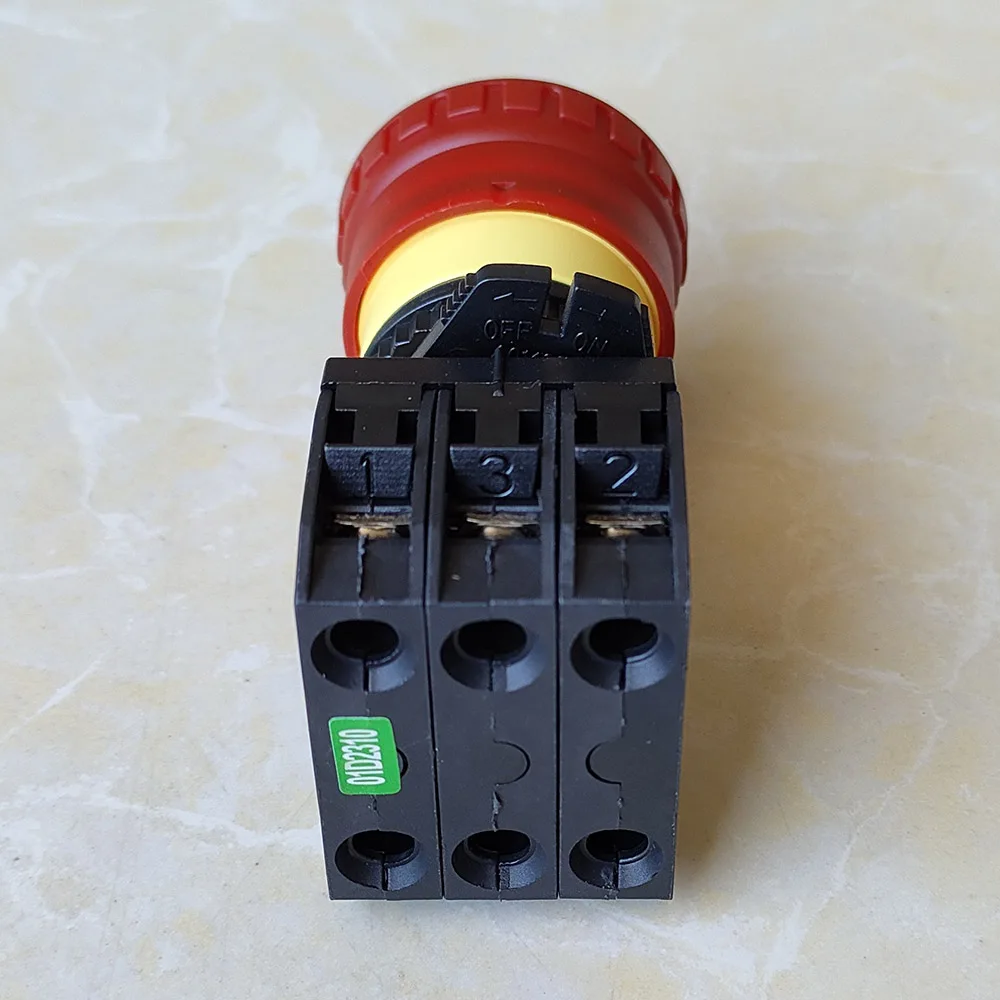Imagem -06 - Interruptor Vermelho do Botão da Parada da Emergência de Kedu tipo Giratório Ação de Pressão Hy57b 18a 125v 12a 250v 400v 2nc 3nc