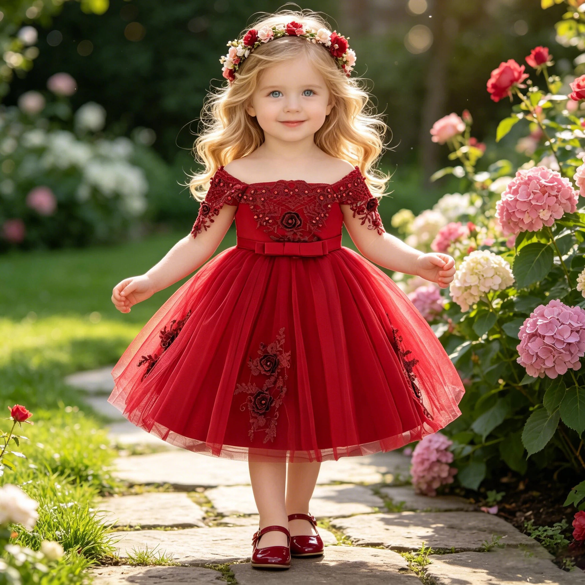 Kleinkind Blumen Party Baby Mädchen Kleider Elegantes Tüll 1. Geburtstag Hochzeit Prinzessinnenkleid Mädchen Brautjungfern Neujahr Abendkleid