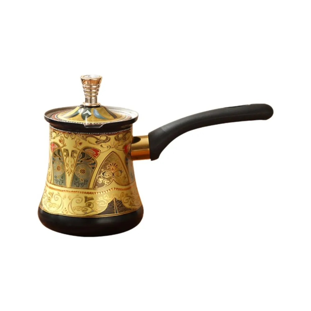 

Universal Stainless Steel Turkish Coffee Pot 350/550/720ml Portable Milk Tea Pot Luxury Long Handle Butter Warmer Coffee Utensil