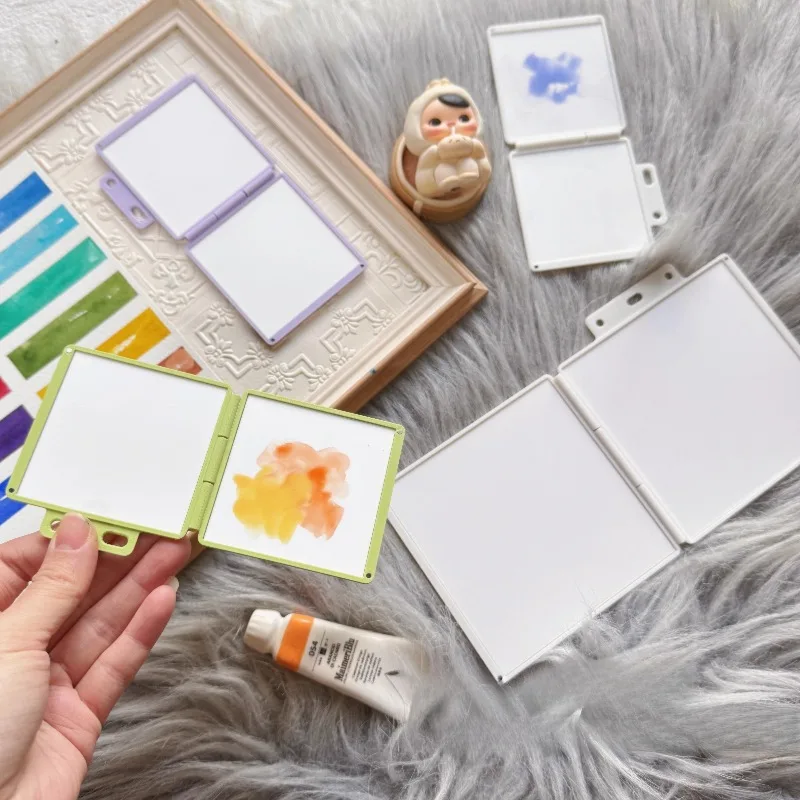 50/60/100mm Ceramic Palette Water Color Sub-package Sketching Box Student Outdoors Travel Painting Work Coloring Art Supplies