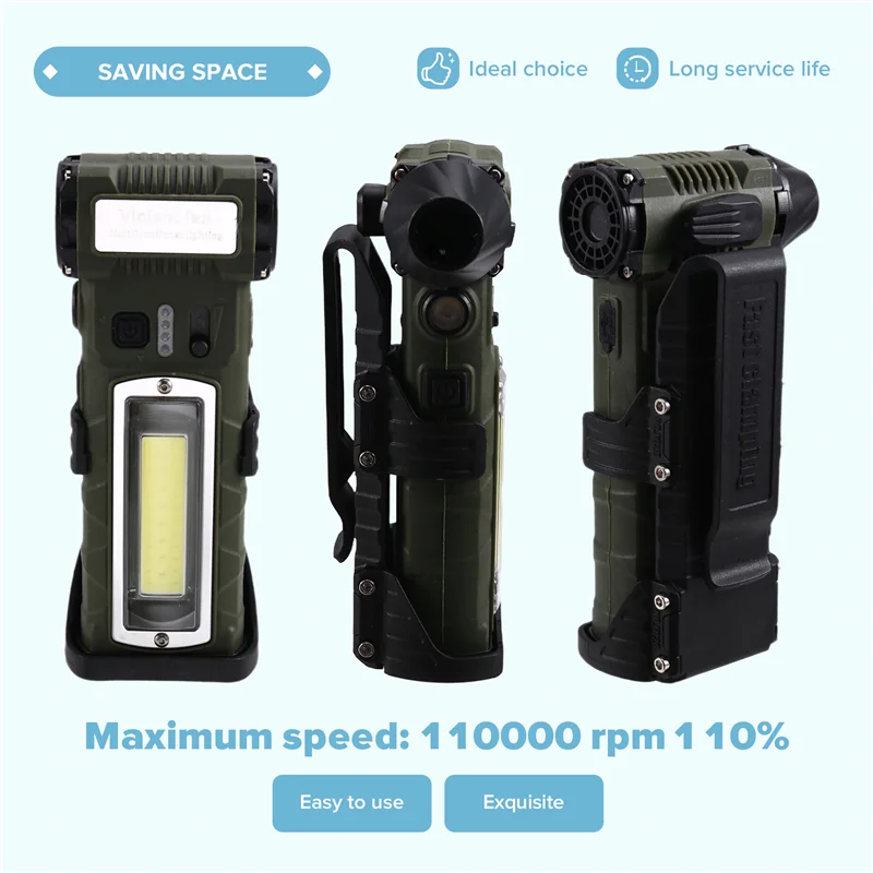 

Ручной турбоструйный вентилятор со светодиодом, 110000 об/мин, регулируемая скорость, фен, пылесос, воздуходувка, пылесос, бесщеточный двигатель C-A54Q