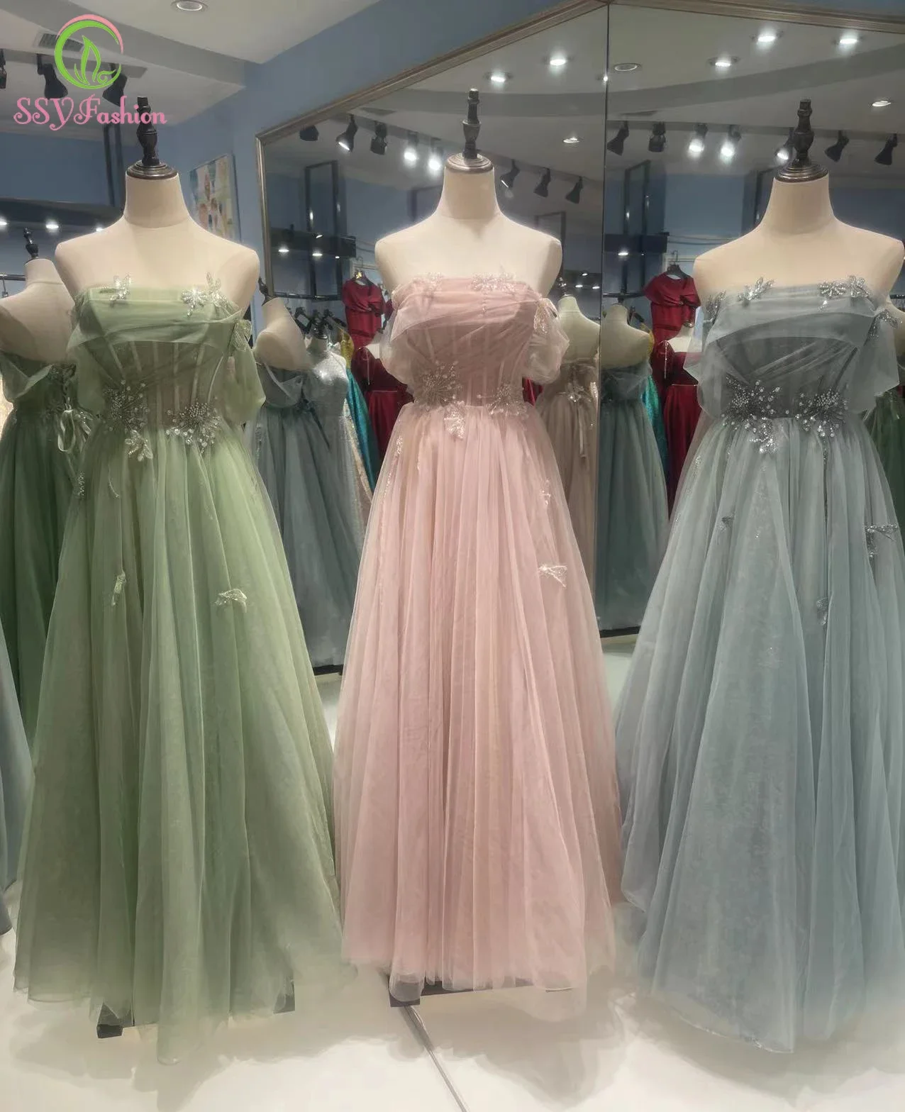 Customized Elegant Banquet Evening Dress for Women Strapless A-line Appliques Beading Floor-length Formal Party Gowns Vestidos