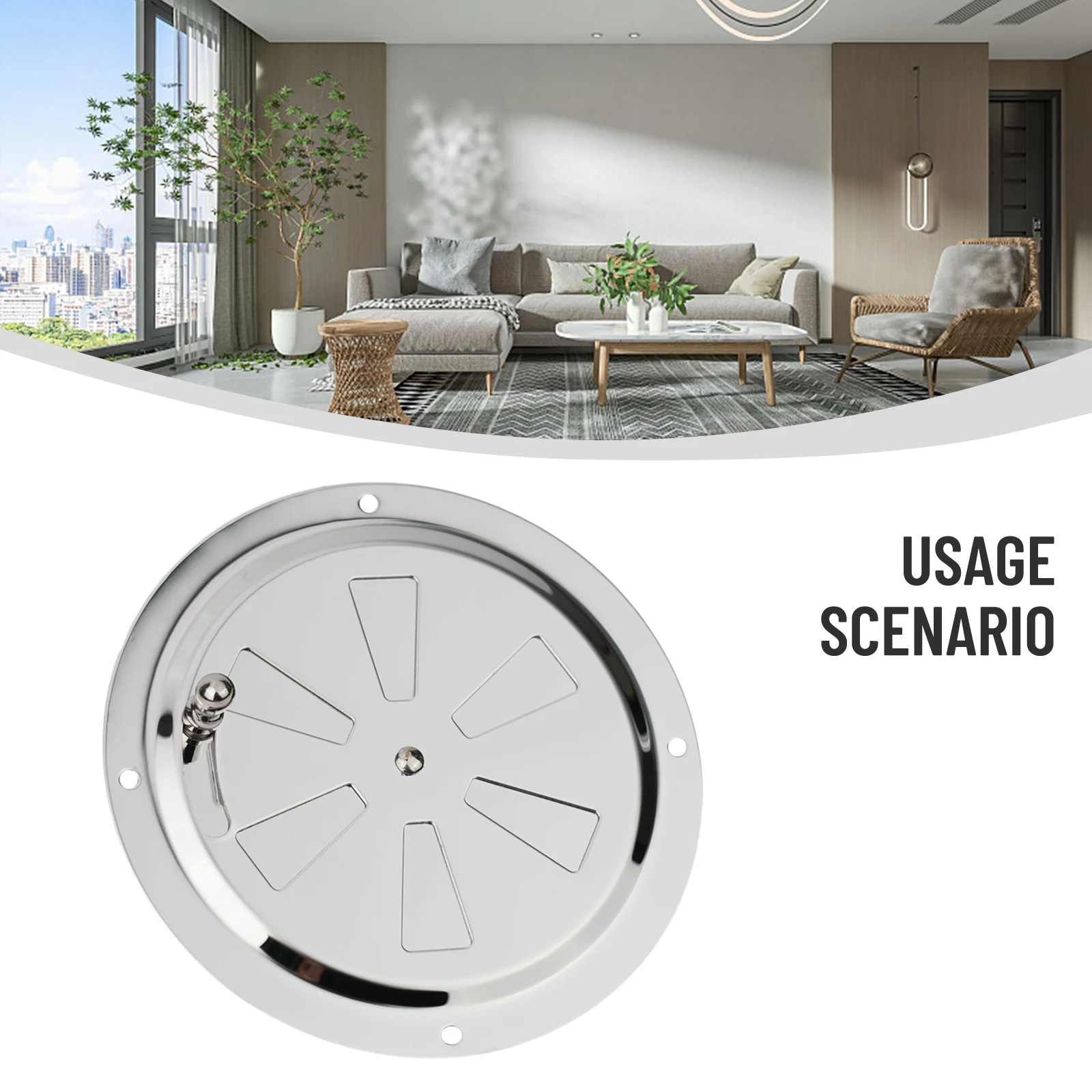 

Ventilation Panel Air Vent For Boats Mirror Finish Opening And Closing Side Knob Opening Silver Color Quick Installation