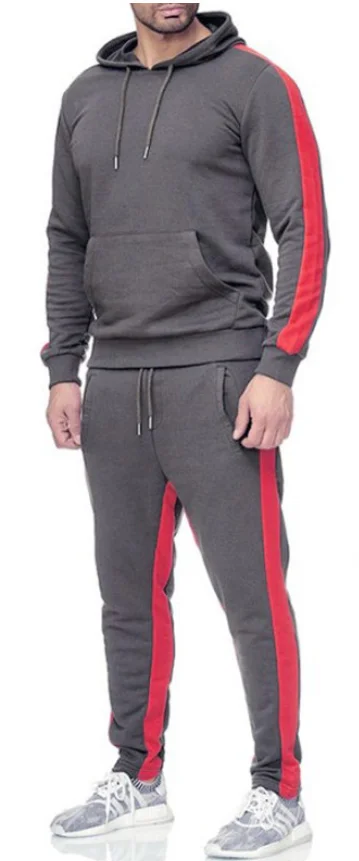

Новый весенне-осенний спортивный мужской комплект в полоску, толстовка с длинными рукавами + брюки, комплект из 2 предметов, спортивный костюм с капюшоном для тренировок на открытом воздухе и бега