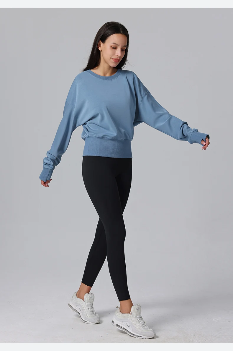 Modal sport sweatshirt with round neck and elegant temperament. (Hcx007 1 piece)