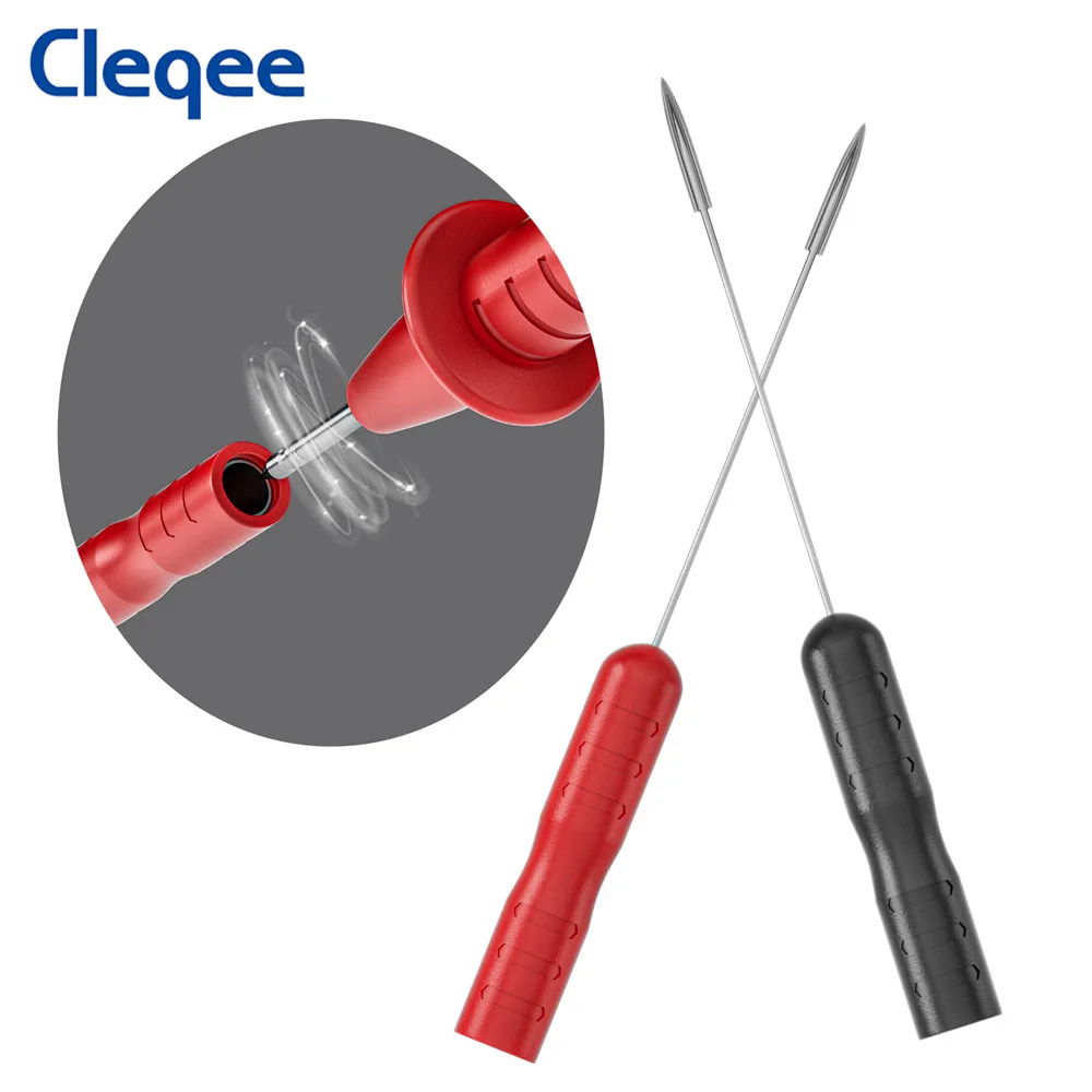 Cleqee P30041L 2PCS Universal Test Probe Tips Multimeter Extention Piercing Needle Probe Detachable Accessories for Test Leads