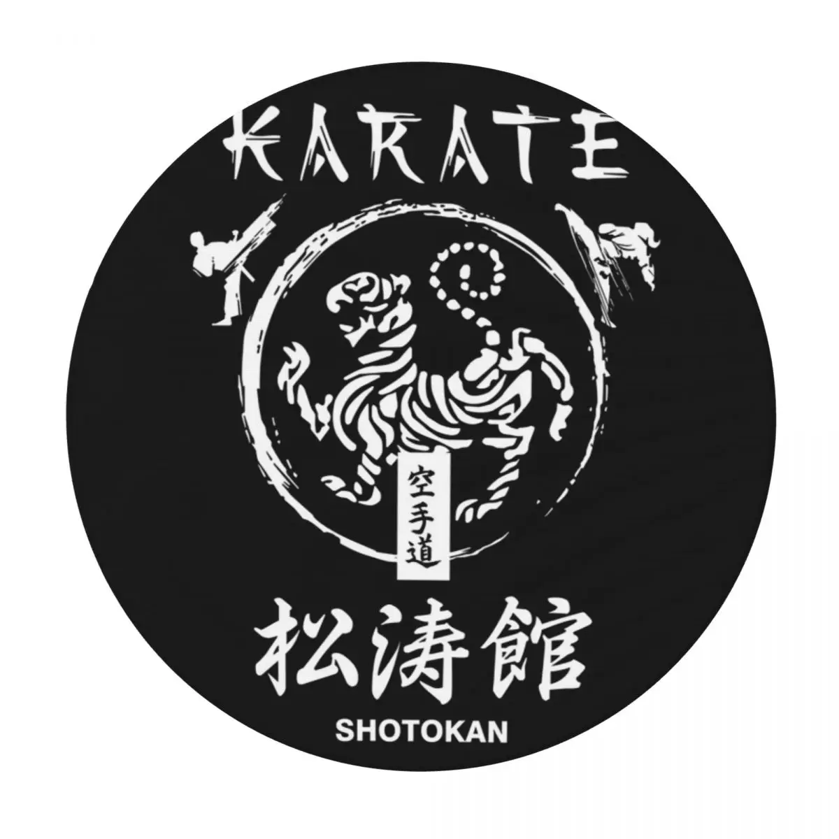 Shotokan Karate Symbol And Kanji White Text Waterproof Round Tablecloth Oilproof Table Cloth Kitchen Events Dining Table Cover