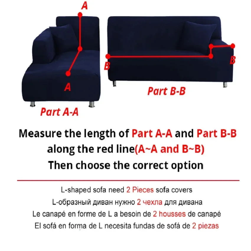 Solid Color Elastic Sofa Covers for Living Room Spandex Sectional Corner Sofa Slipcovers Couch Chair Cover 1/2/3/4 Seater