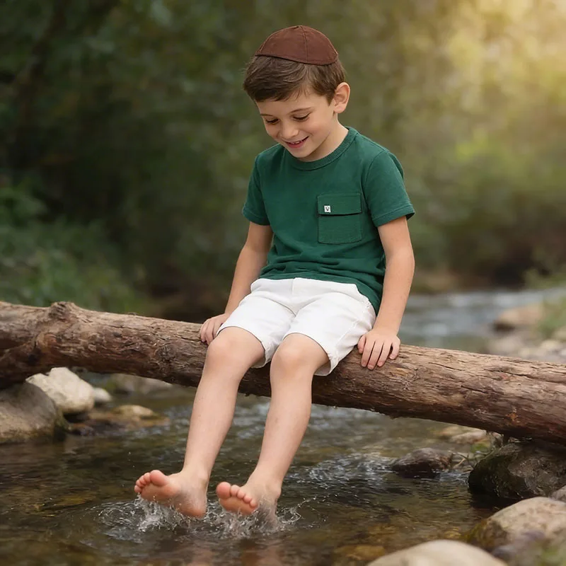 Family Clothes with Pockets Summer Label Design Children's Boy and Girls Dress Shirts Baby Set Teenage Skirt Set