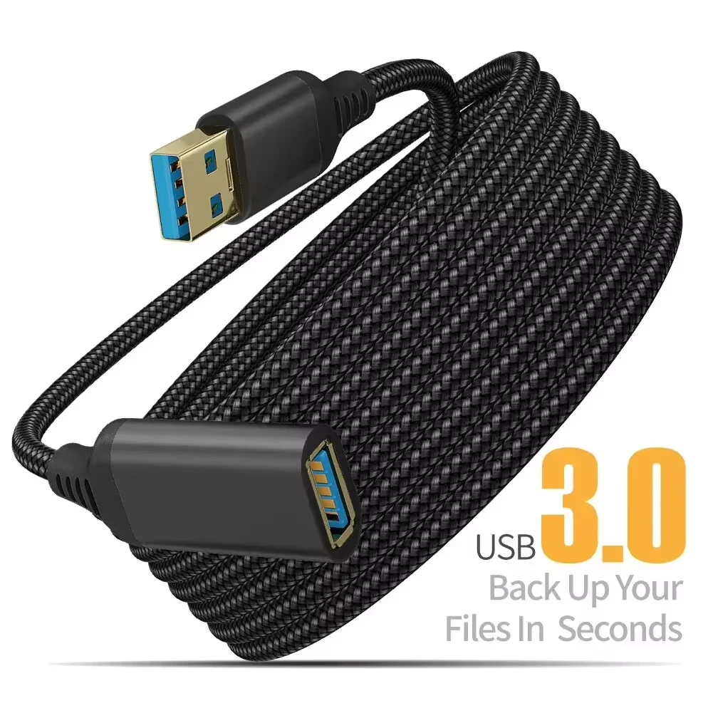

Polyester woven USB 3.0 male to female high speed data cable suitable for computer hard drives cameras and printers