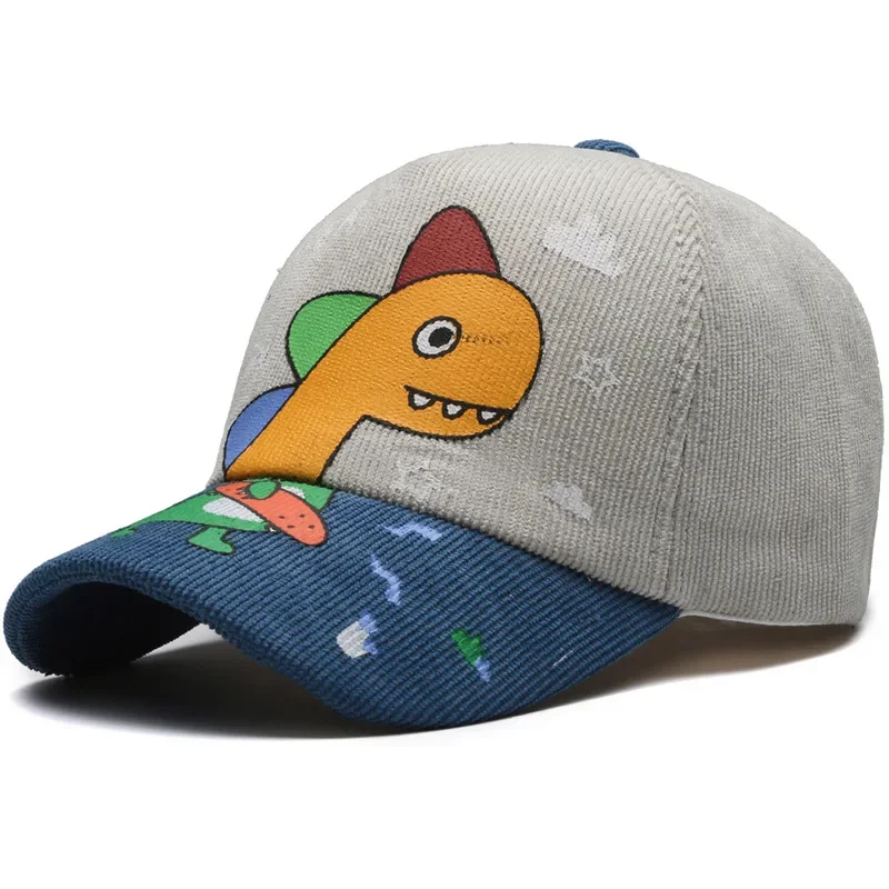 Chapeau avec motif de petit dinosaure réglable pour enfant, accessoire mignon de dessin animé, avec langue de canard, pare-soleil, pour fille et garçon