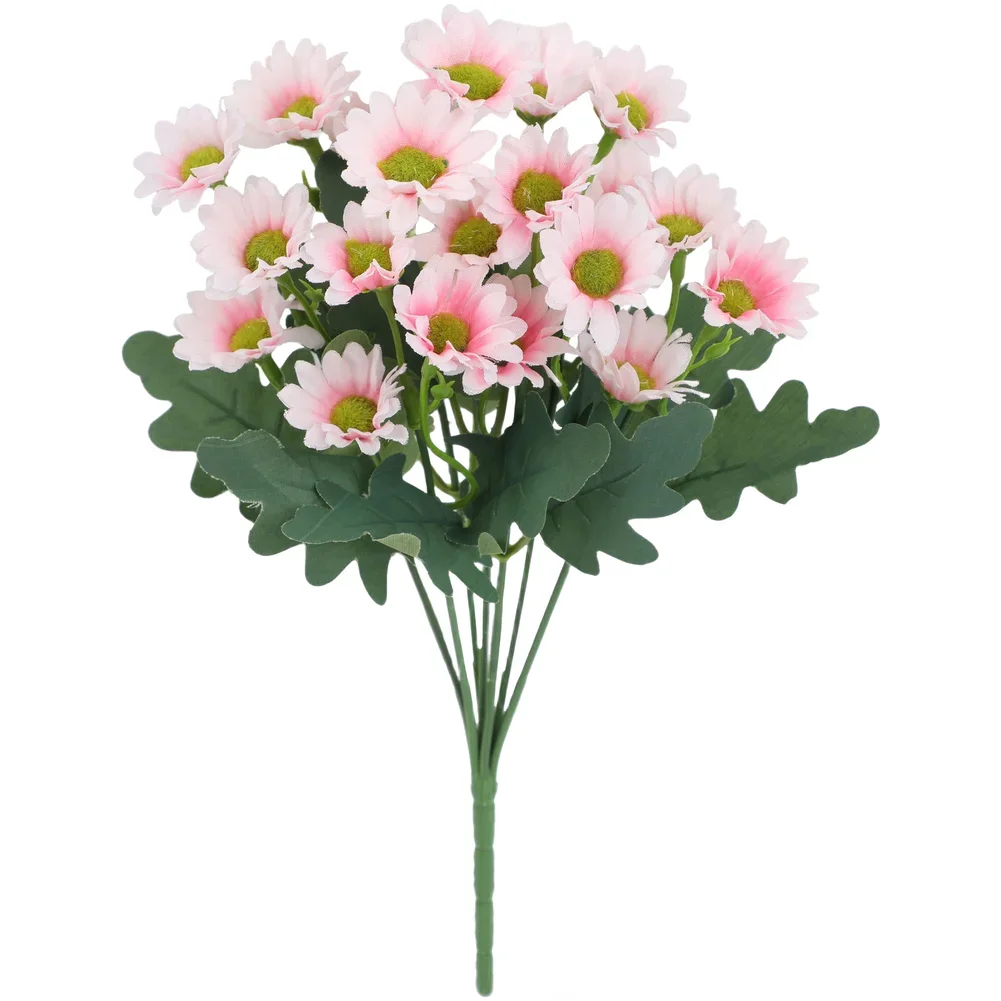 Artificial Chamomile Flower Bouquet for Living Room Bedroom Decor Wedding Ceremony Photo Prop Outdoor Event Styling Plastic Silk