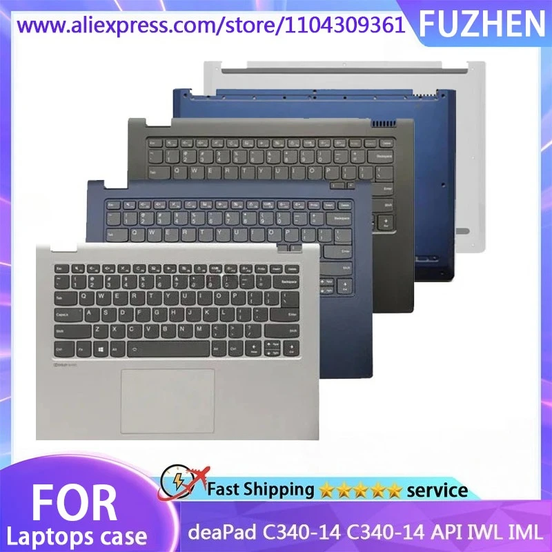 New Cover For deaPad C340-14 C340-14 API IWL IML Flex-14 Palm Pad Keyboard Bottom Cover Host Top Cover