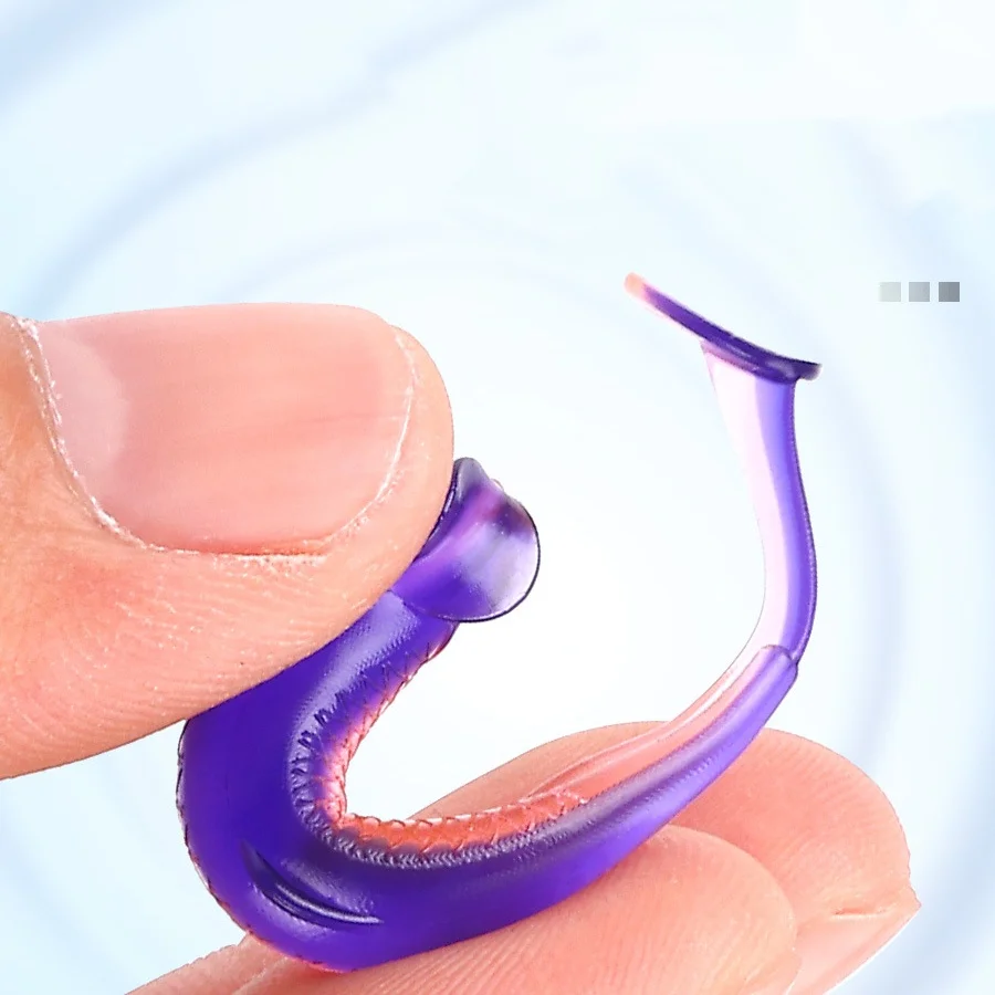 Señuelo de pesca pez colorido ojo 3d cola en T cebo suave 6cm 1,3g señuelos de gusano artificiales Texas Drop-Shot mordedura plataforma de plomo lote 10 piezas - imagen 5