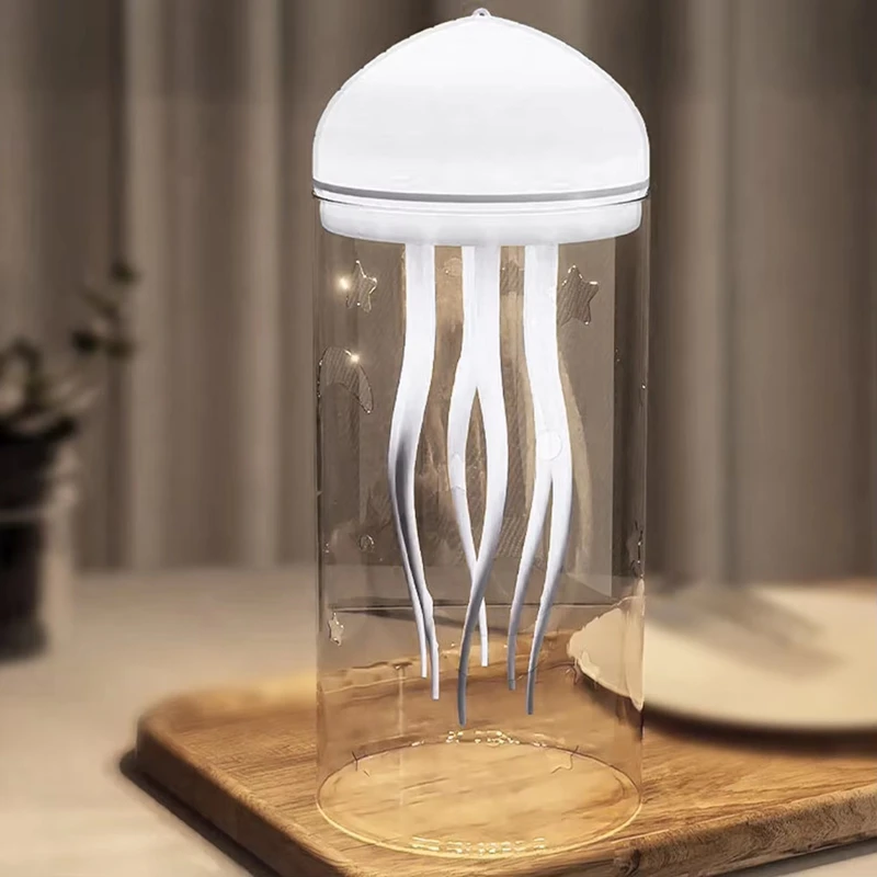 AB09-Rotante Medusa Luce notturna Luce per dormire Controllo vocale Luce d'atmosfera Decorativa Tipo-C Ricarica per desktop