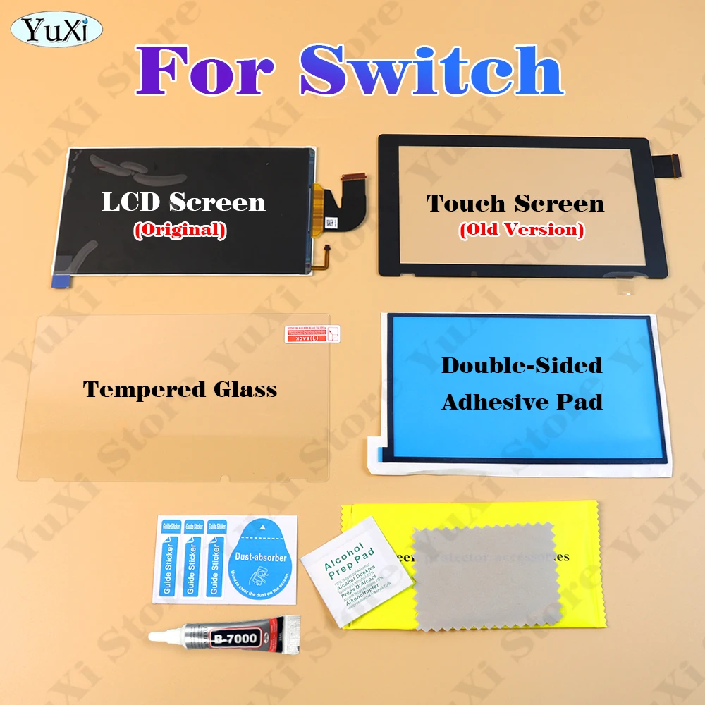 

Original LCD Screen Touch Screen for Switch V1 Replacement LCD Display Tempered Glass Screen Protector for Switch NS Game Consol