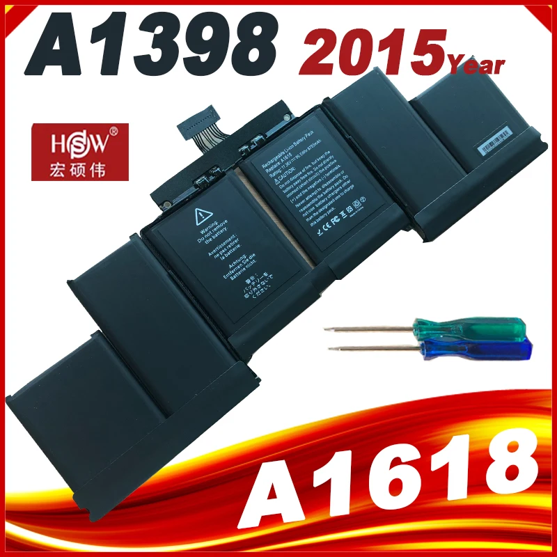 Bateria do Portátil para Apple Macbook Pro A1494 A1618 15 em A1398 Retina Me293 Me294 Mgxa2 Mgxc2 Final de 2013 e Meados de 2023 Novo