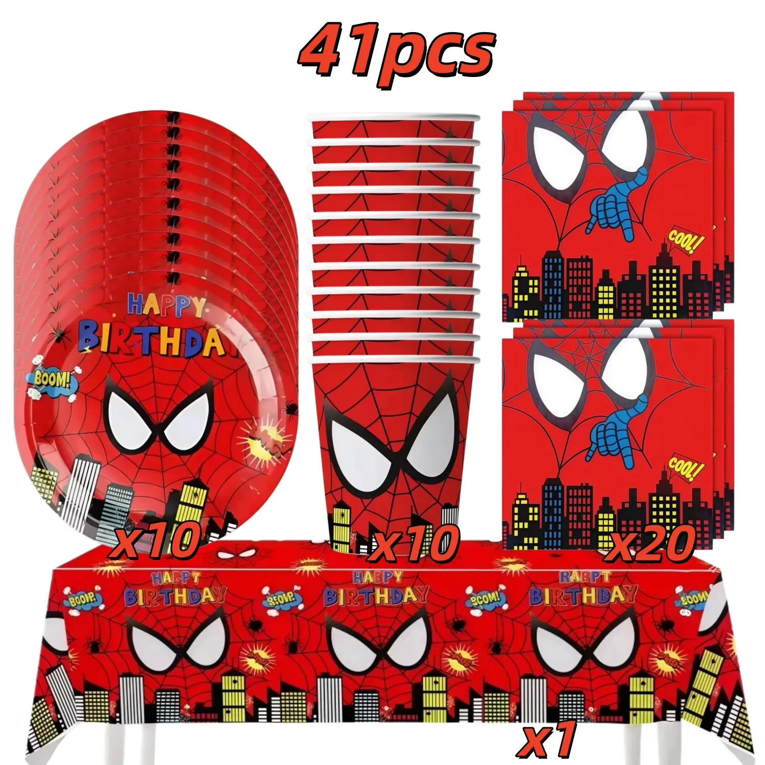 Cartoon Figuur Rood Verjaardagsfeestje Benodigdheden Spideres Tafelkleed Plaat Cup Kinderen Verjaardagsfeestje Decoratie Cadeau Babyshower