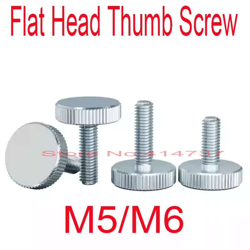 50 Pcs/Lot M5/M6 Flat Head Thumb Screw /Round Head Knurling Hand Twist Screw/Hand Tighten Screws  Length 8mm--50mm