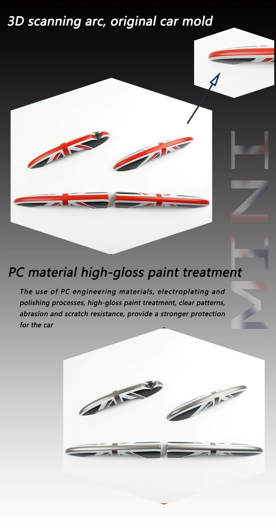 For MINI One Cooper S JCW R55 Clubman 4PCS/SET Door Handle Cover Sticker Car-Styling Auto Accessories