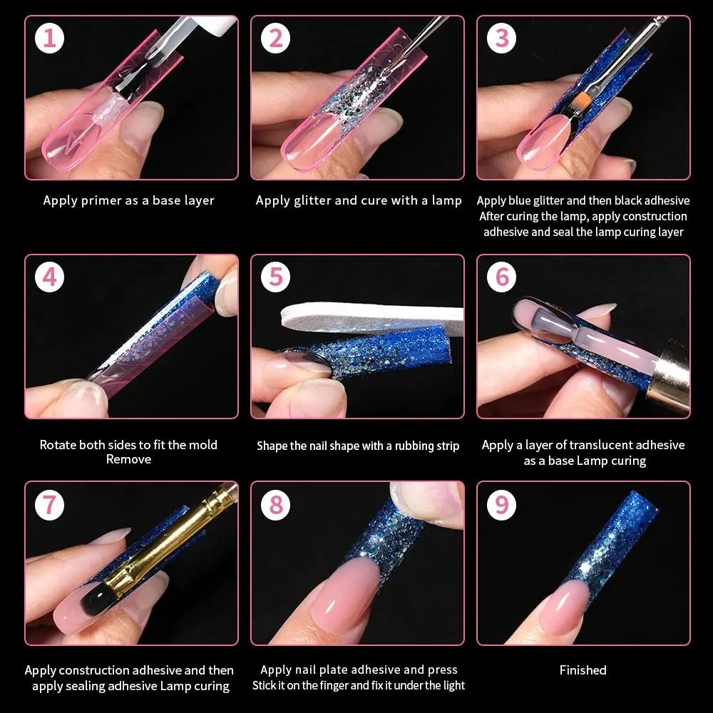 140個/箱 フレンチネイル デュアルフォーム クイックビルディング ジェルモールド スクエア ピンク 透明 ネイルエクステンションモールド フルカバー スケール付き