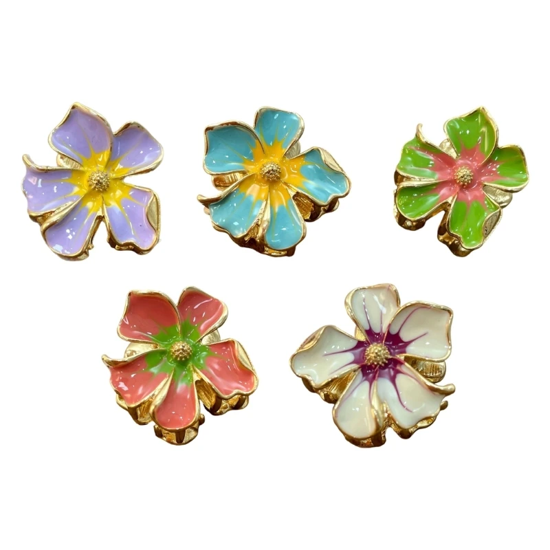 

Fashion Floral Mini Claw Clip Hairpins Elegant Hair Accessories Strong Hold 15UB
