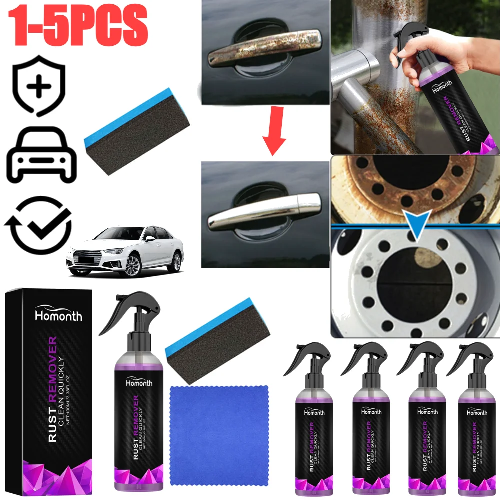 

1-5pcs 100ml Rust Inhibitor Derusting Spray Car Rust Removal Spray Auto Rim Dust Cleaner Wheel Hub Rust Remover Car Accessories