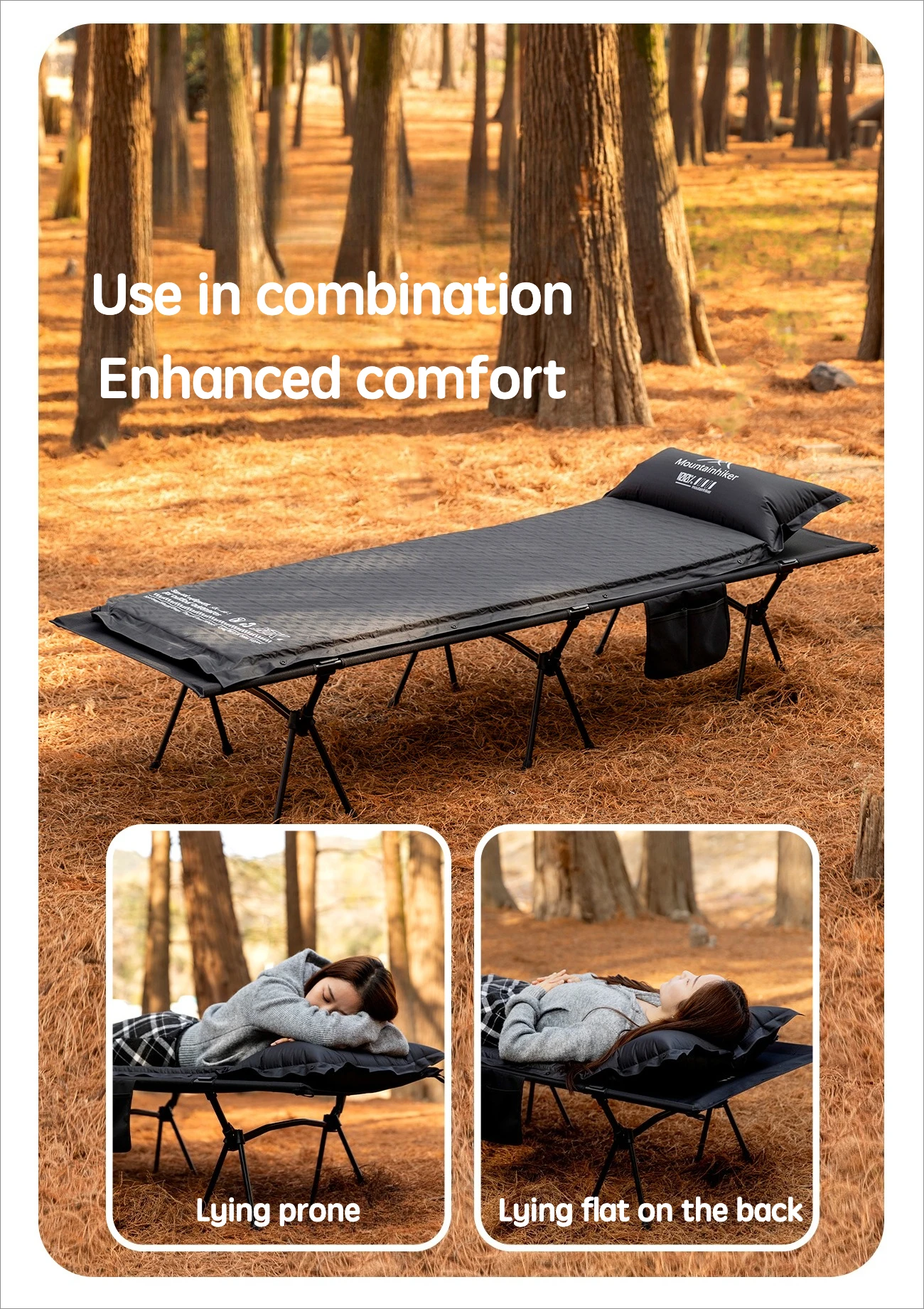 MOUNTAINHIKER Feldbett Camping Tragbares Reise-Outdoor-Einzelbett Wander-Schlafbett Klappbett 7075 Aluminiumlegierung – Detail 9