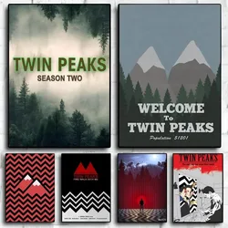 1PC T-TWIN P-PEAKS Poster Self-adhesive Art Waterproof Paper Sticker Coffee House Bar Room Wall Decor