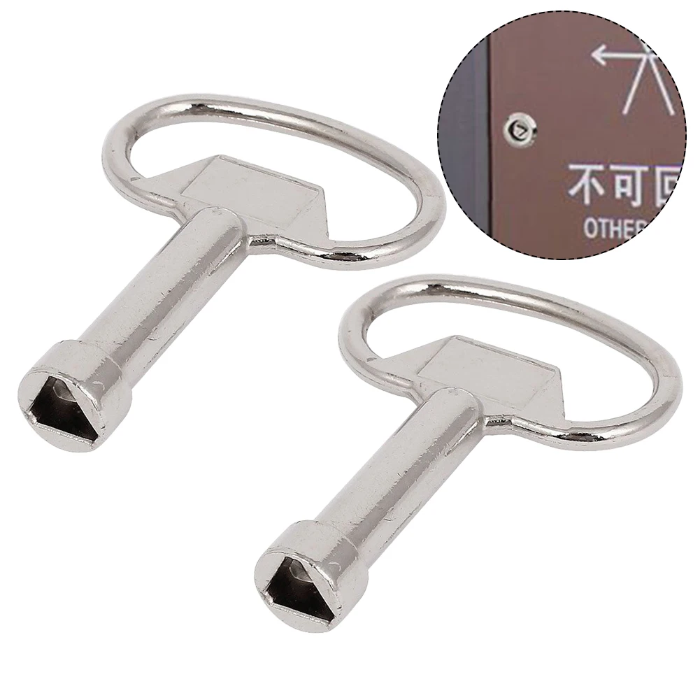 Bloqueio Triângulo de Aço Inoxidável para Gabinete Armário Durável DIY Gas Meter Key, Long 5cm Meter Key, Utilitário de Serviço, 2Pcs