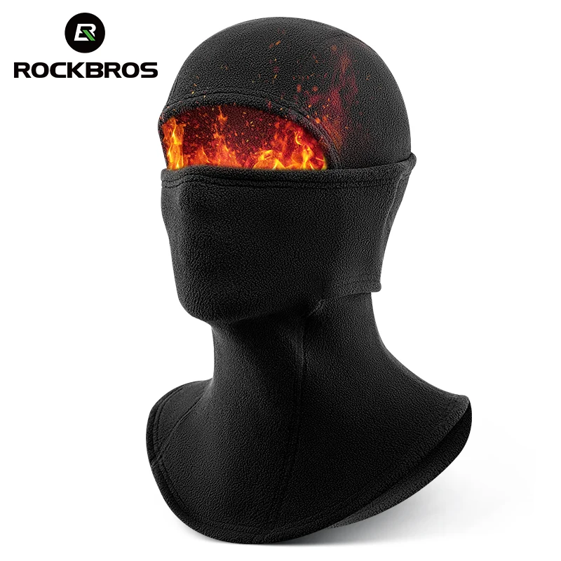 ROCKBROS Winter Fleece Warm Cycling Face Mask Men Women Windproof Skiing Scarfs Mask Motorcycle MTB Road Bike Cap Full Face Mask