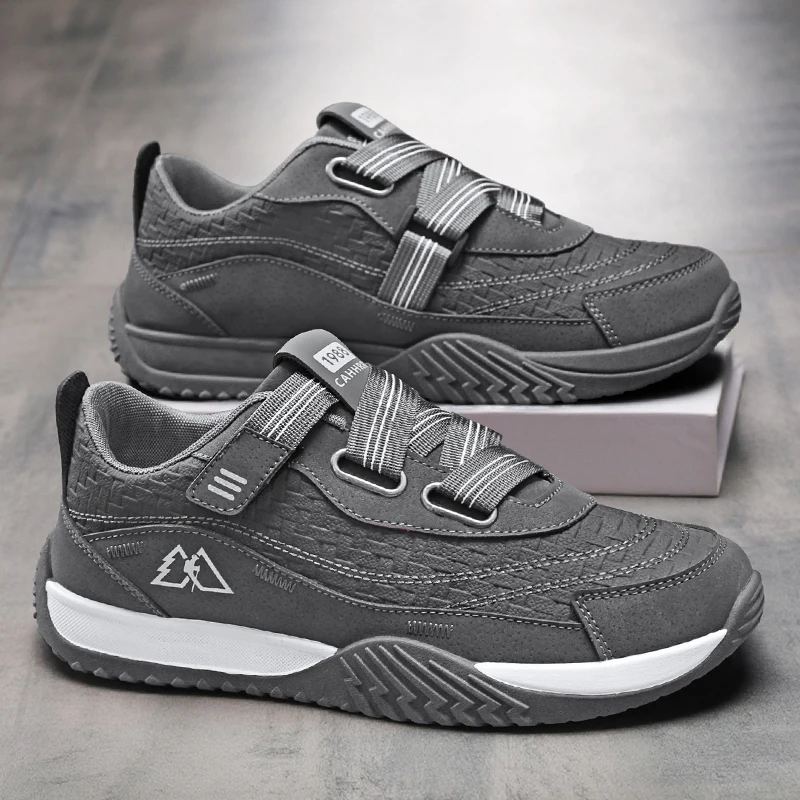 

2026 New Arrival Men's Casual Fashion Leather-Upper Sports Sneakers with Soft Soles and Anti-Slip Board Shoes for Men