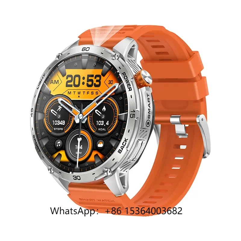 

2025 New Arrival K69 Smart Outdoor Sports Watch Flashlight BT Call Multiple Sports Modes IP67 Waterproof Sleep Tracker Calendar