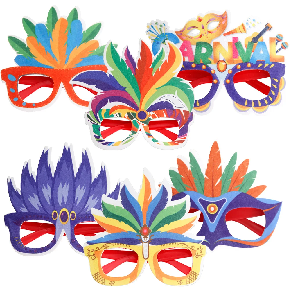 6Pcs Colorful Carnival Glasses Funny Costume Party Eyewear Photo Booth Props Carnival Glasses Party Eyewear