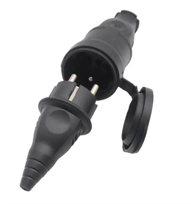 16A Waterproof Socket European Waterproof Socket Male And Female Standard Socket  Assembly Wiring Rubber