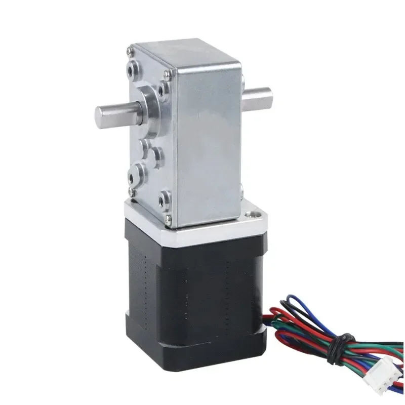 NEMA 17 steppermotor with different ratio Dual shaft worm gear reducer