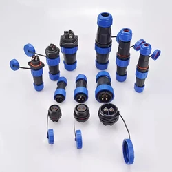 LD Series IP68 Waterproof Connector Male Plug & Female Socket 2/3/4/5/6/7/9 Pin Panel Mount Wire Cable Connector Aviation Plug