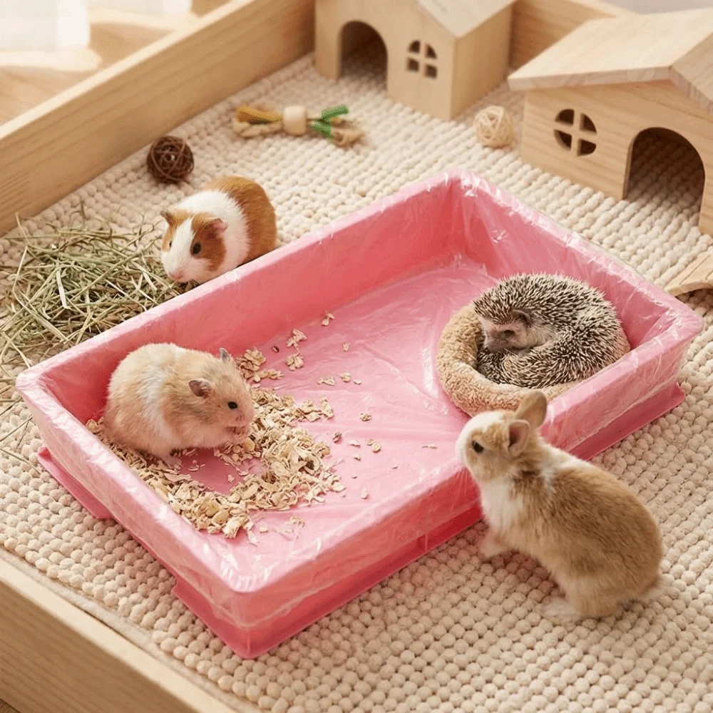 50 Stück Kotbeutel Einweg-Kaninchenkäfig-Abdeckung Elastische Transparente Käfigunterlage Große Größe Verstärkte Käfigbodenmatte für Hunde Katzen Haustiere – Detail 7