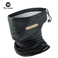 WEST BIKING Summer Cycling Anti-UV Mask Drawstring Sun Protection Ice Silk Sport Bandana Men Running Hiking Bike Neck Scarf