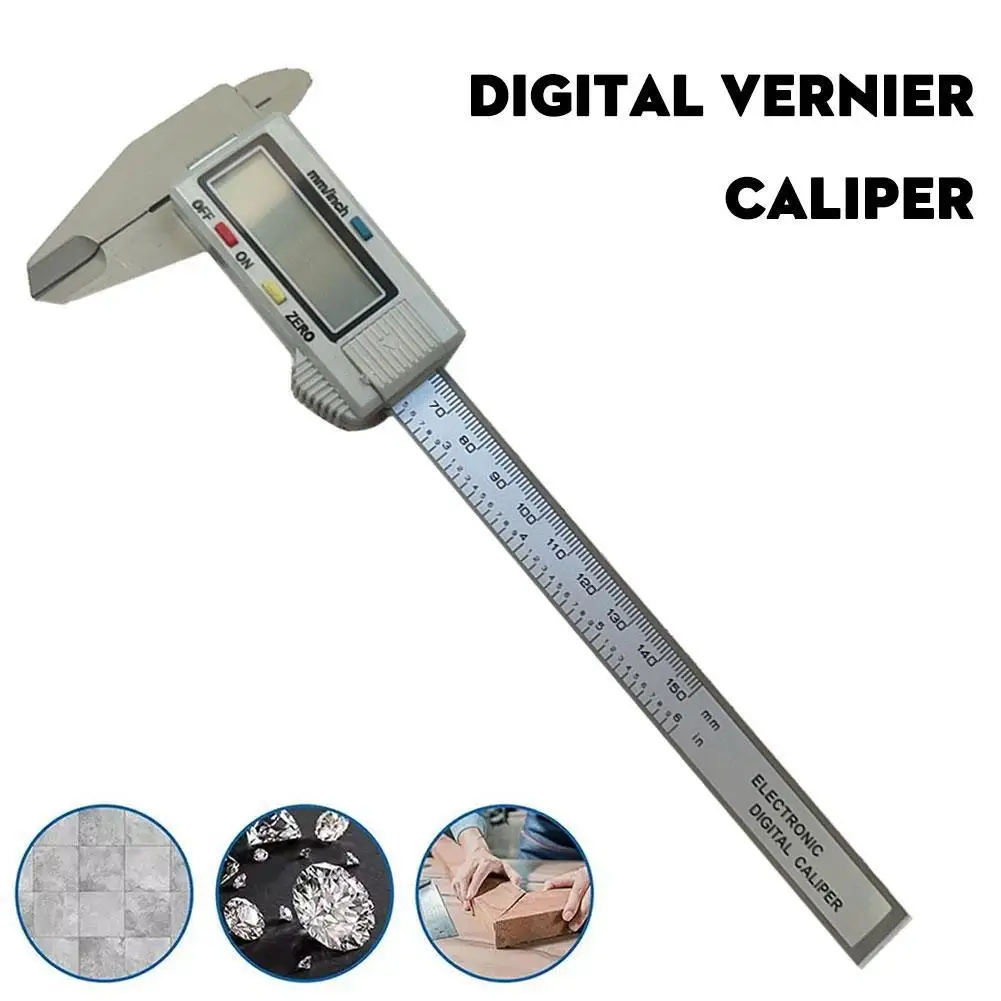 Digital Vernier Caliper 0-150mm Measuring Range Measuring Electronic Screen Caliper Waterproof IP54 Vernier Tool LCD With L P9O3