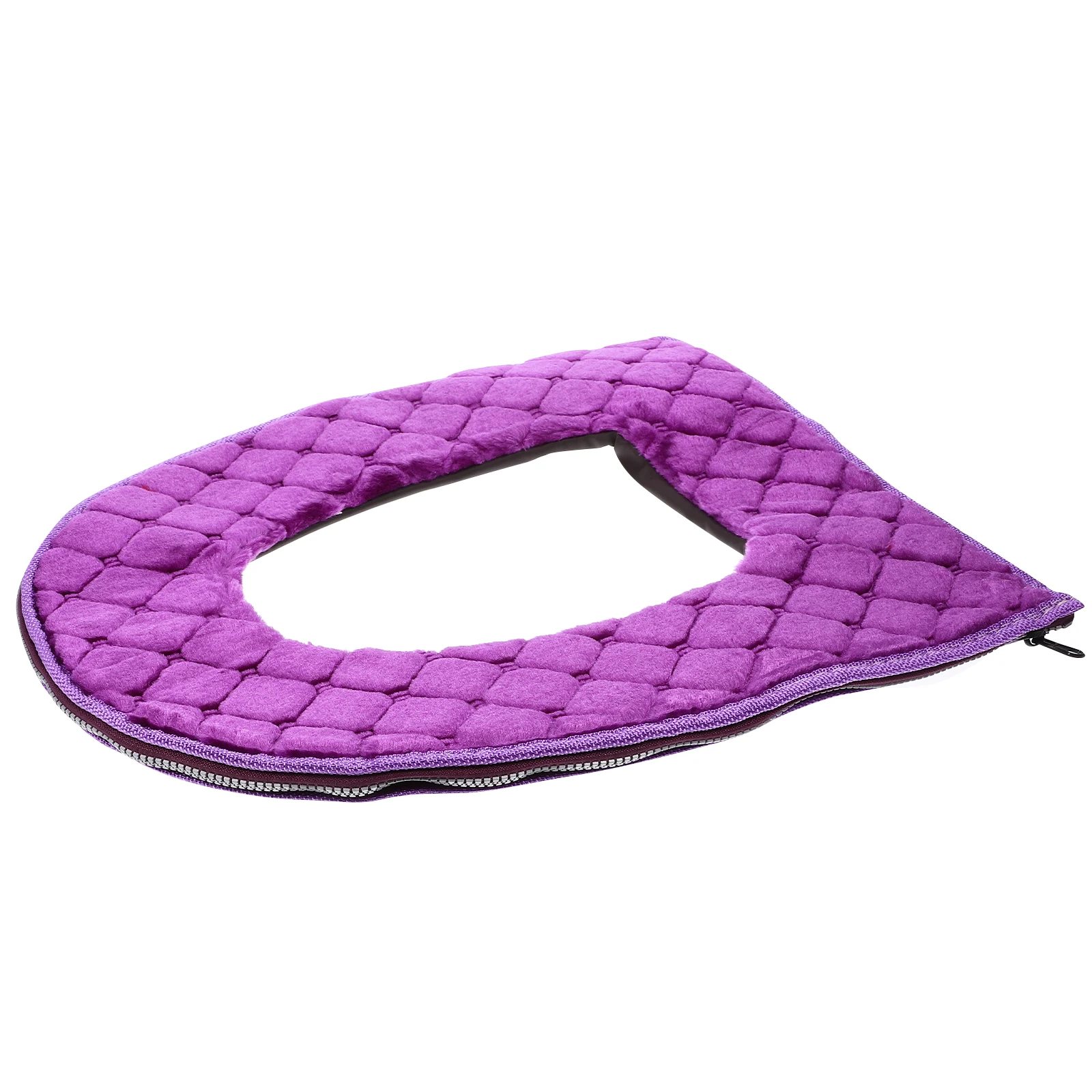 

Toilet Seat Cover Winter Warm Pad Universal Brown Flannel Reusable Zipper Closure Fits Round Seats Bathroom Decor