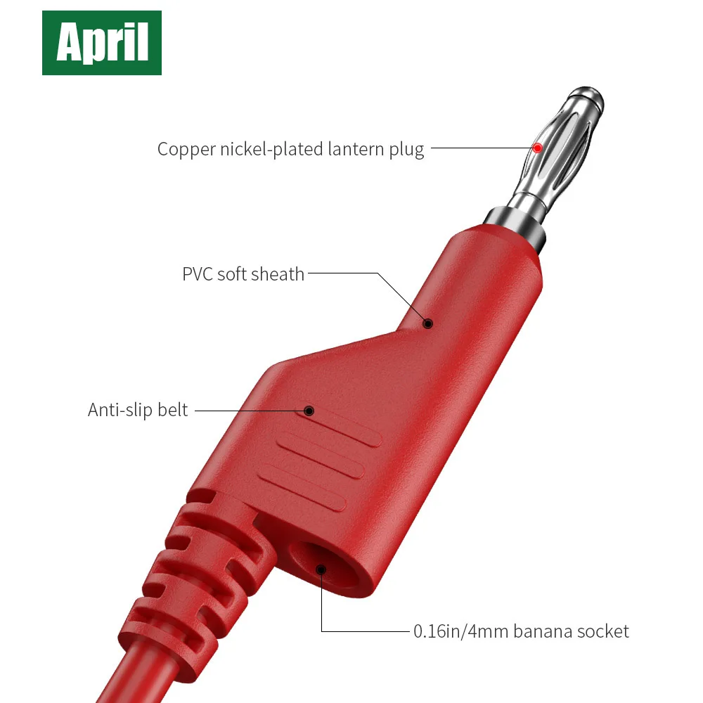 바나나 플러그-바나나 플러그 멀티미터 테스트 리드 케이블, 1m 길이, 5 가지 색상, 4mm, 5 개