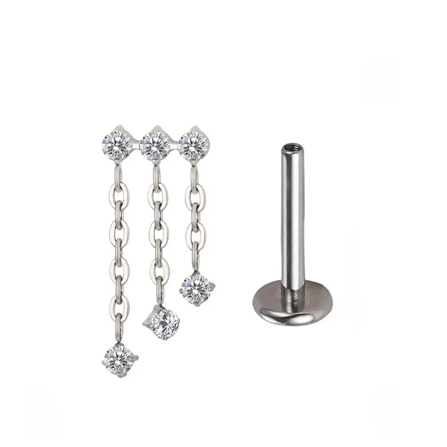 الزركون هيئة ثقب المجوهرات ، G23 التيتانيوم سلسلة ، استرخى الأذن ترصيع ، الزركون أعلى Labret ، الأذن شماعات سلاسل ، منحني بار قلادة