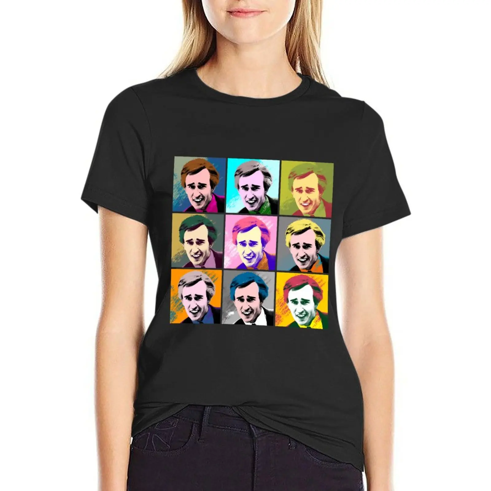 Alan Partridge Warhol Inspired Pop Art 3x3 Coffee \t \t T-Shirt new edition Female clothing heavyweights Top Women