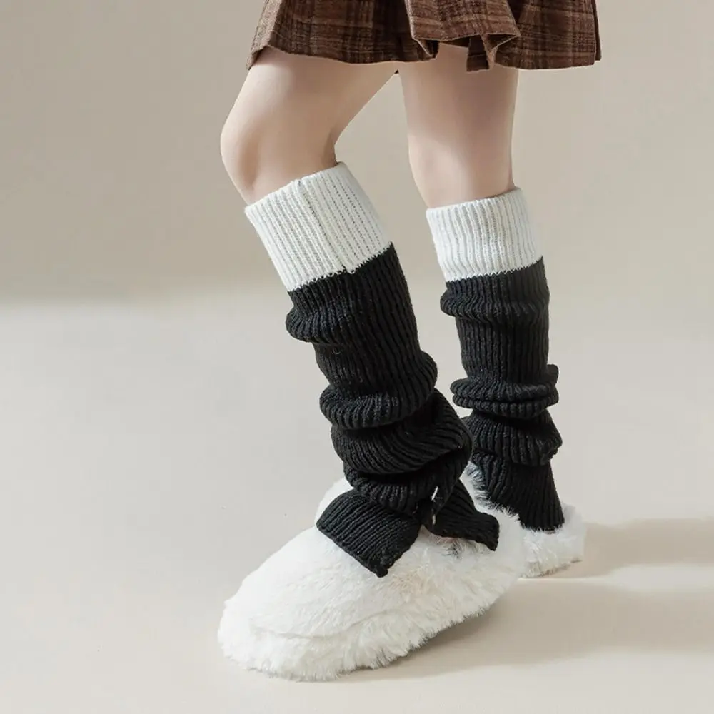 Japanese Style Children's Leg Warmers Split Button JK Knitted Leg Cover Foot Cover Long Stockings Ballet Guards Socks Girls