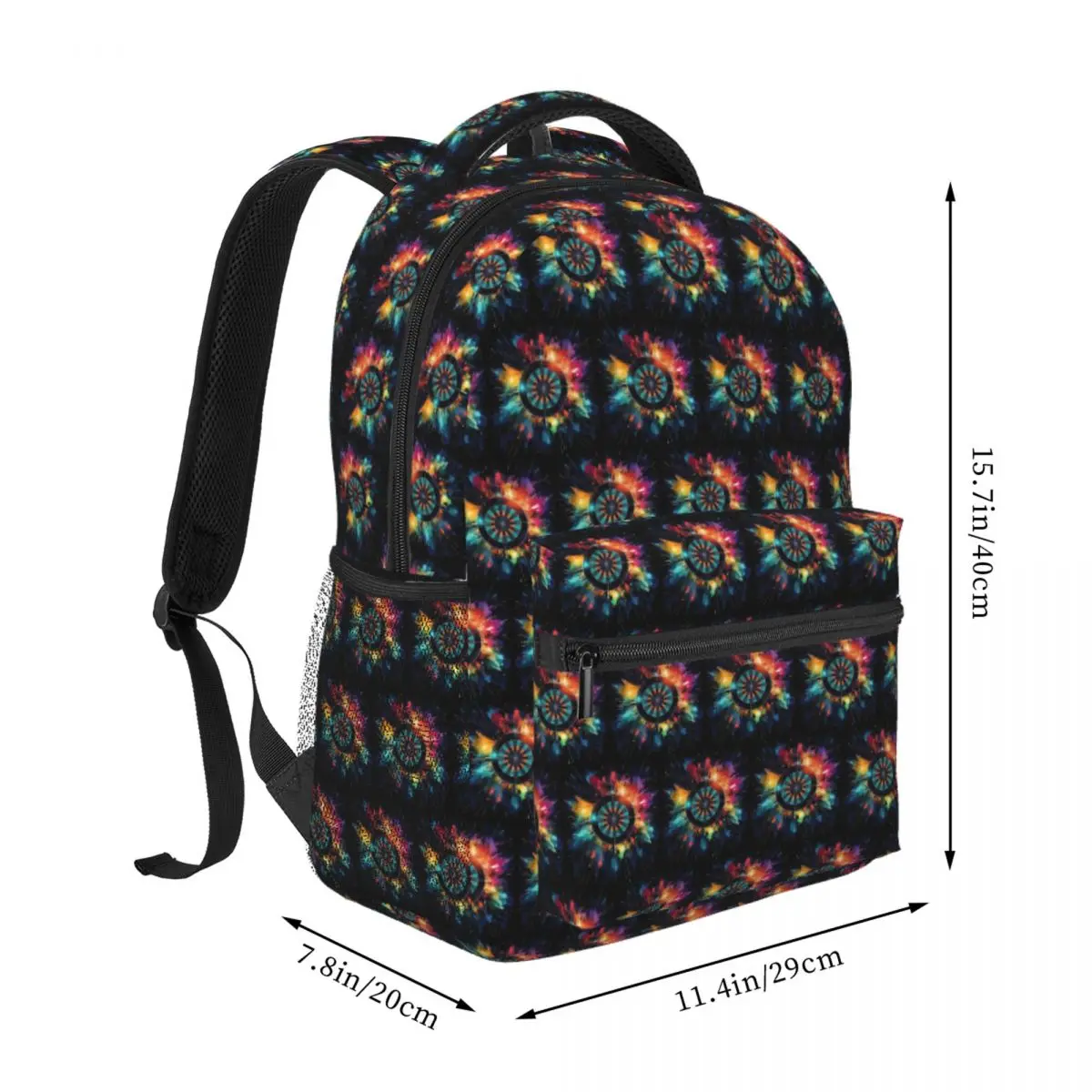 Watercolor Darts At A Target Board To Score Points Backpack Student BookBag Kids School Bag Laptop Shoulder Bags for Men Women