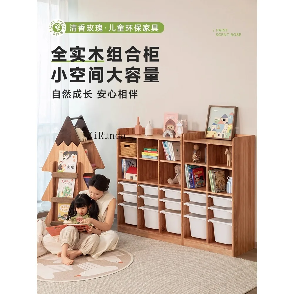 Rak Buku Anak Cendana Merah Rak Buku Bergambar Lemari Penyimpanan Lantai Ruang Tamu