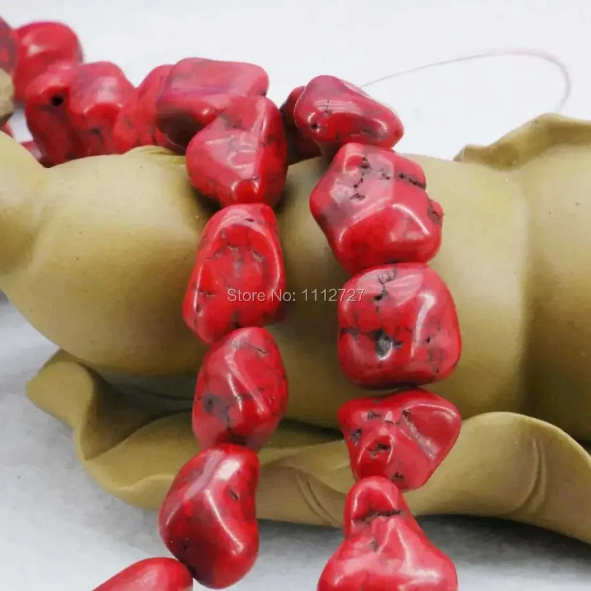 10-14mm Accessories Red Turkey Howlite Chalcedony Loose Beads Semi Finished Stone DIY Howlite 15inch Jewelry Making Girls Gifts