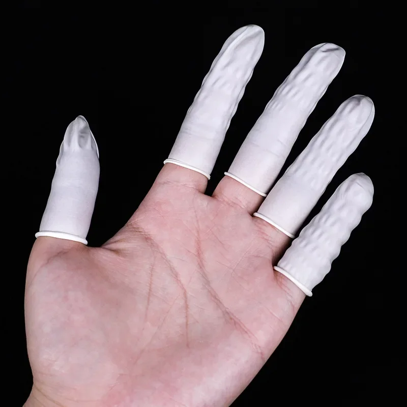 100pcs Disposable Latex Rubber Finger Cots Sets Fingertips Protector Gloves For Phone Watch Repair Tool