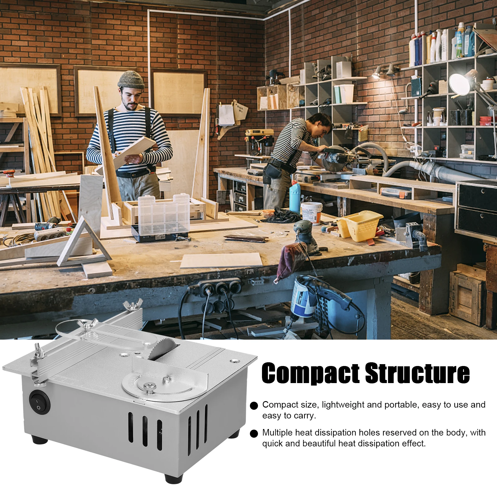 Multifunctional Tablesaw 96W Electric Desktop Saws Small Household Sawblade Height Adjustable Cutting Tool Woodworking Machine